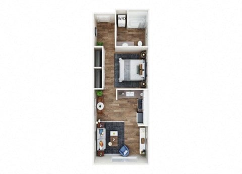 Floor plan for studio, 1 bath, 556 sqft